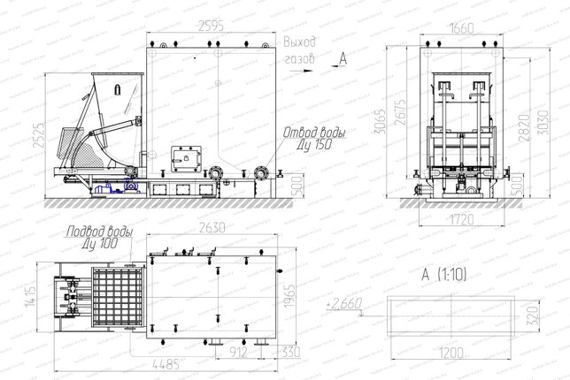 Котел КВм 2 МВт с ТШПМ чертеж